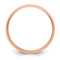Load image into Gallery viewer, 14k Rose Gold 6mm Lightweight Milgrain Half Round Wedding Band Size 8
