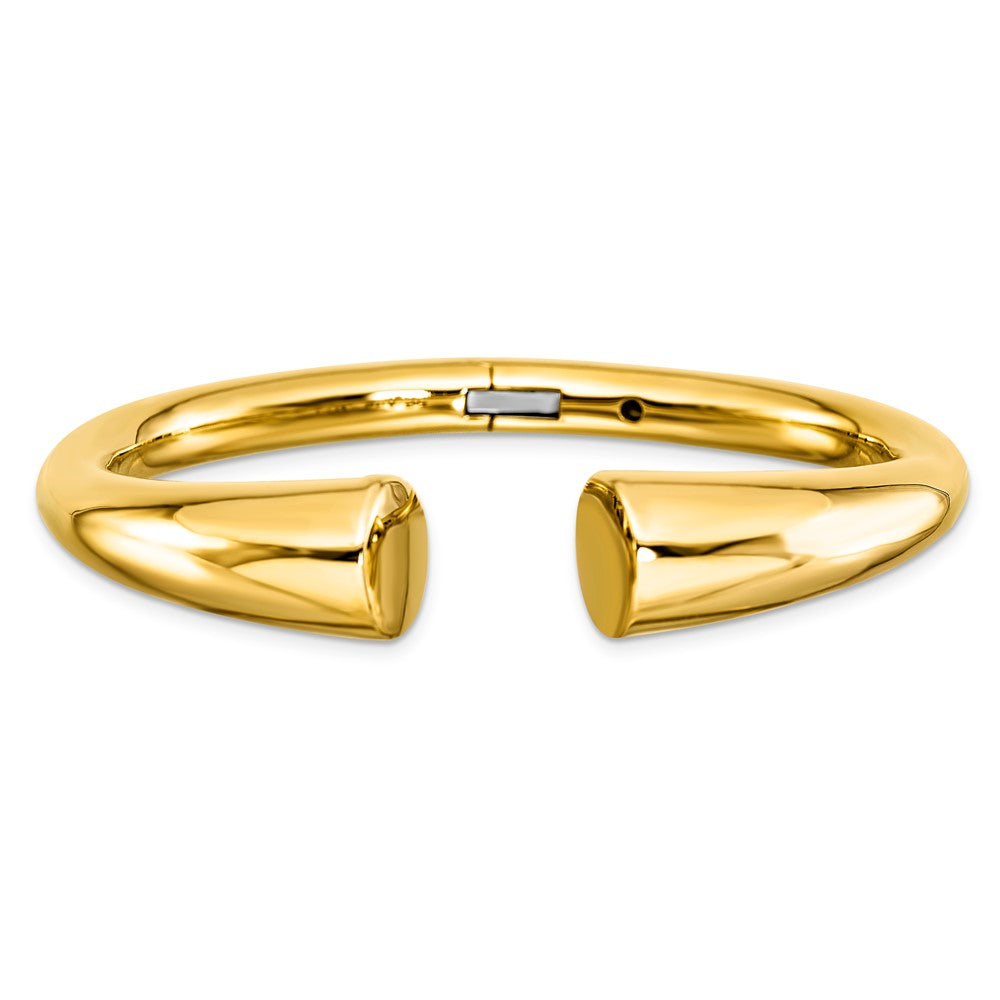 14k Polished Fancy Graduating Hinged Cuff Bangle