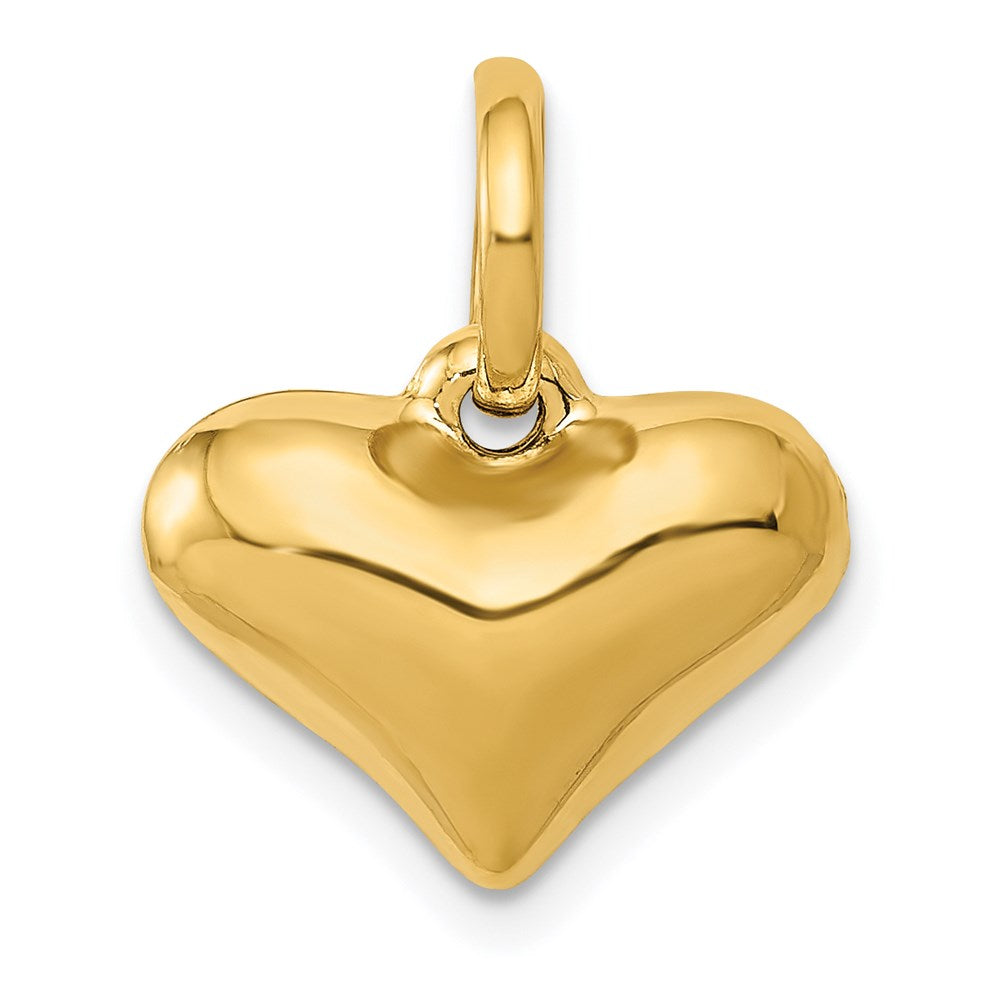 14K Polished 3-D Puffed Heart Pendant