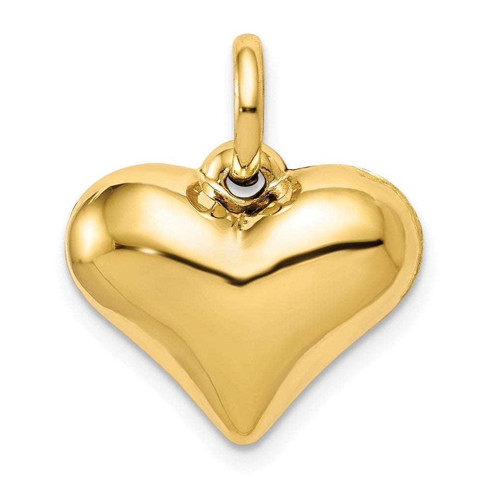 14K Polished 3-D Puffed Heart Pendant