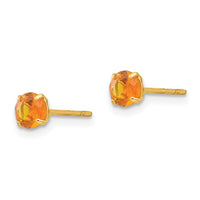 Load image into Gallery viewer, 14k Madi K Round Citrine 4mm Post Earrings
