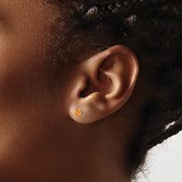 Load image into Gallery viewer, 14k Madi K Round Citrine 4mm Post Earrings

