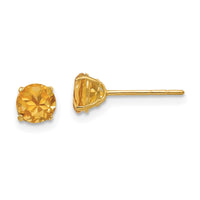 Load image into Gallery viewer, 14k Madi K Round Citrine 5mm Post Earrings
