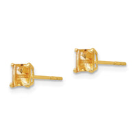 Load image into Gallery viewer, 14k Madi K Citrine 4mm Square Post Earrings
