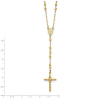 Load image into Gallery viewer, 14k Diamond-cut 3mm Beaded Semi-solid Rosary Necklace
