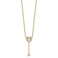 Load image into Gallery viewer, 14K Heart with CZs Necklace
