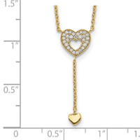 Load image into Gallery viewer, 14K Heart with CZs Necklace
