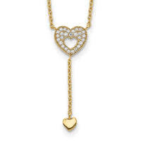 Load image into Gallery viewer, 14K Heart with CZs Necklace

