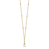 Load image into Gallery viewer, 14k Beaded Chain w/5mm Freshwater Cultured Pearl Necklace
