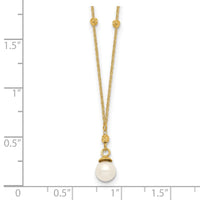 Load image into Gallery viewer, 14k Beaded Chain w/5mm Freshwater Cultured Pearl Necklace
