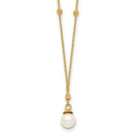 Load image into Gallery viewer, 14k Beaded Chain w/5mm Freshwater Cultured Pearl Necklace
