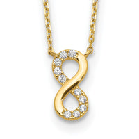 Load image into Gallery viewer, 14K Infinity Symbol CZ with 2IN EXT Necklace

