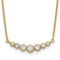 Load image into Gallery viewer, 14K Polished Graduated Round CZ 17in Necklace
