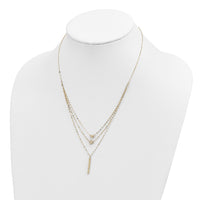 Load image into Gallery viewer, 14K Three Layer D/C Bead/Star/Bar Necklace
