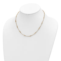 Load image into Gallery viewer, 14K Polished D/C and Textured Fancy Beaded 17in Necklace
