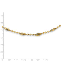 Load image into Gallery viewer, 14K Polished D/C and Textured Fancy Beaded 17in Necklace

