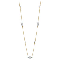 Load image into Gallery viewer, 14K Two Tone Polished D/C Hearts Necklace
