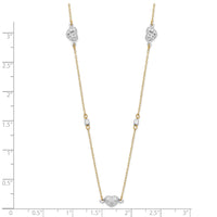 Load image into Gallery viewer, 14K Two Tone Polished D/C Hearts Necklace
