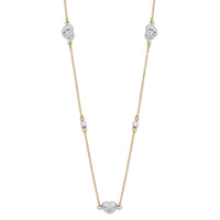Load image into Gallery viewer, 14K Two Tone Polished D/C Hearts Necklace

