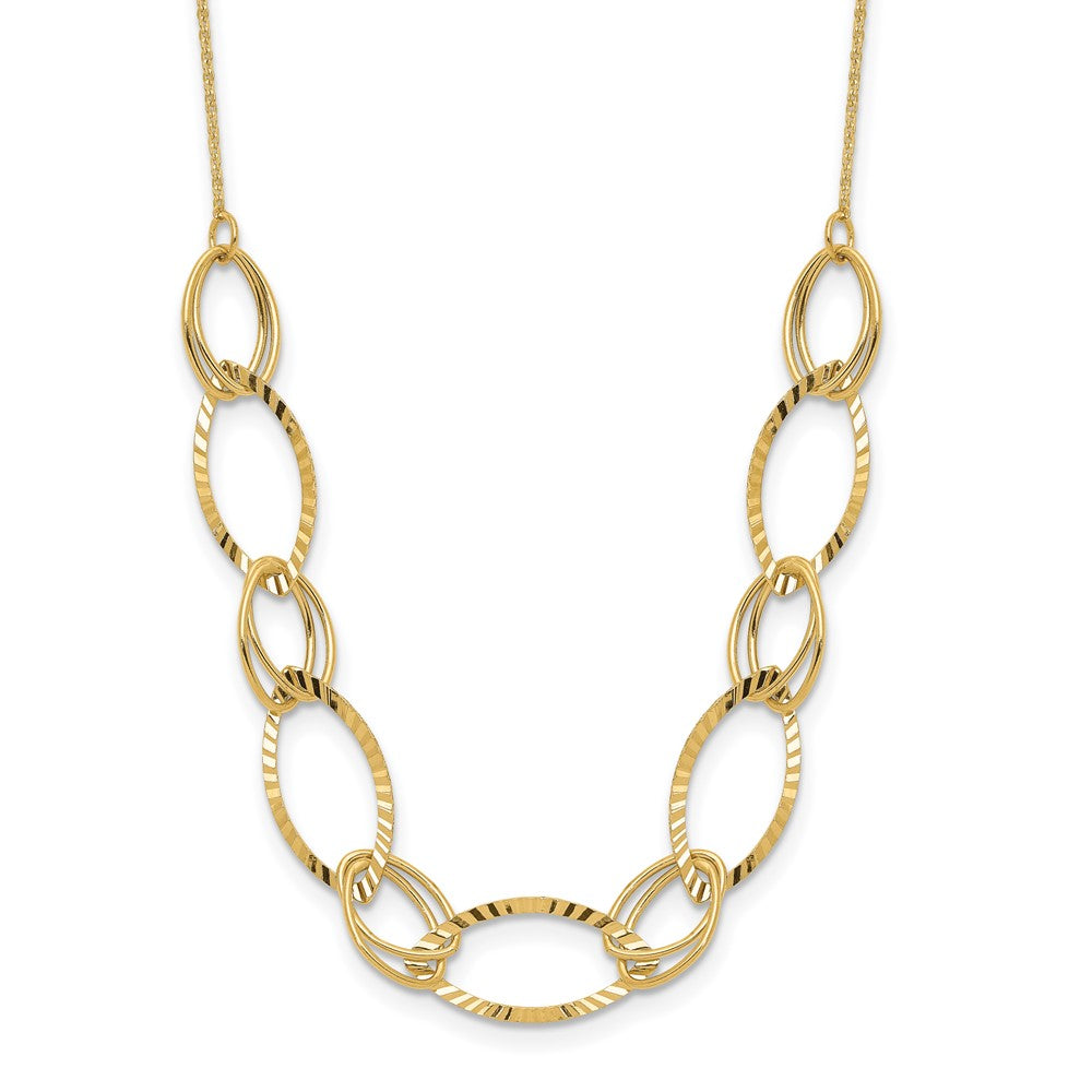 14K Polished D/C Oval Link Necklace