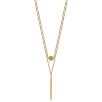 Load image into Gallery viewer, 14K Double Layer Hollow Bead D/C Bar 2 in Necklace

