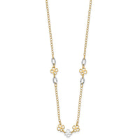 Load image into Gallery viewer, 14K Two-tone Diamond-cut Polished Flower Necklace
