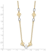 Load image into Gallery viewer, 14K Two-tone Diamond-cut Polished Flower Necklace
