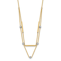 Load image into Gallery viewer, 14K Two-tone D/C Beads Fancy 17in Necklace

