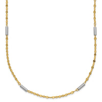 Load image into Gallery viewer, 14K Two-tone Diamond-cut Mini Bar Links Fancy Necklace
