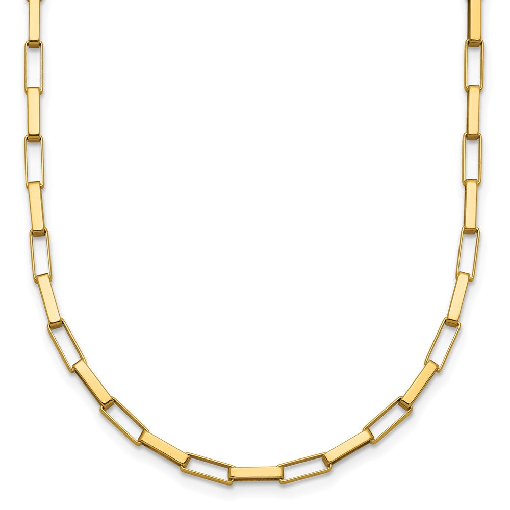 14K Polished Fancy Box Links 17in Necklace