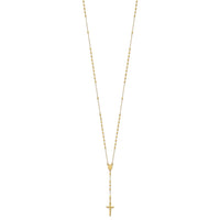 Load image into Gallery viewer, 14K Polished Faceted Beads Rosary Necklace
