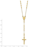 Load image into Gallery viewer, 14K Polished Faceted Beads Rosary Necklace
