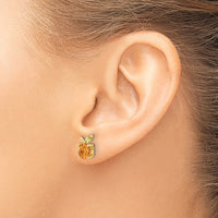 Load image into Gallery viewer, 14K Gold Citrine and Peridot Orange Post Earrings
