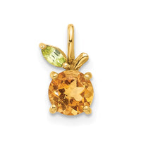 Load image into Gallery viewer, 14K Gold Citrine and Peridot Orange Chain Slide
