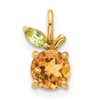 14K Gold Citrine and Peridot Orange Chain Slide