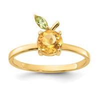 Load image into Gallery viewer, 14K Gold Citrine and Peridot Orange Ring
