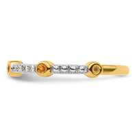 Load image into Gallery viewer, 14k Stackable Expressions Citrine and Diamond Ring
