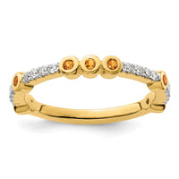 Load image into Gallery viewer, 14k Stackable Expressions Citrine and Diamond Ring
