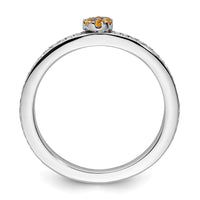 Load image into Gallery viewer, 14k White Gold Stackable Expressions Citrine and Diamond Ring
