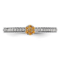 Load image into Gallery viewer, 14k White Gold Stackable Expressions Citrine and Diamond Ring
