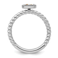 Load image into Gallery viewer, 14k White Gold Stackable Expressions Citrine Twisted Ring
