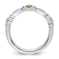 Load image into Gallery viewer, 14k White Gold Stackable Expressions Citrine and Diamond Ring
