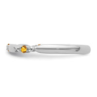 Load image into Gallery viewer, 14k White Gold Stackable Expressions Citrine and Diamond Ring
