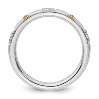 Load image into Gallery viewer, 14k White Gold Stackable Expressions Citrine and Diamond Ring
