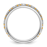 Load image into Gallery viewer, 14k White Gold Stackable Expressions Citrine and Diamond Ring
