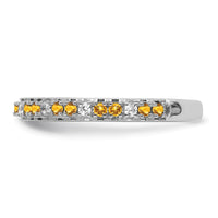 Load image into Gallery viewer, 14k White Gold Stackable Expressions Citrine and Diamond Ring
