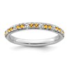 14k White Gold Stackable Expressions Citrine and Diamond Ring
