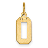 Load image into Gallery viewer, 14k Small Brushed Diamond-cut Number 0 Charm
