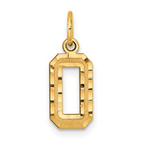 Load image into Gallery viewer, 14k Small Brushed Diamond-cut Number 0 Charm
