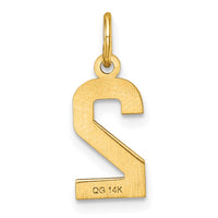 Load image into Gallery viewer, 14k Small Brushed Diamond-cut Number 2 Charm

